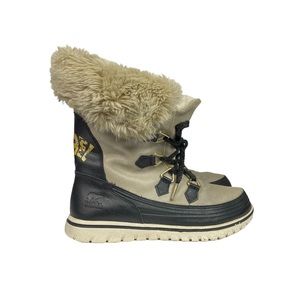 Women’s SOREL Metallic Snowdance Lace Faux Fur Lined Waterproof Boots Size 9